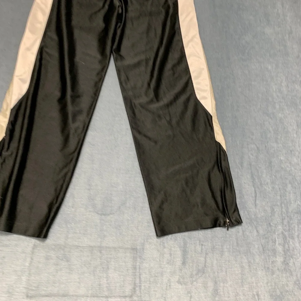 Vintage Nike Track Pants Boys L 14-16 Black Embroidered Swoosh Logo Ankle Zip